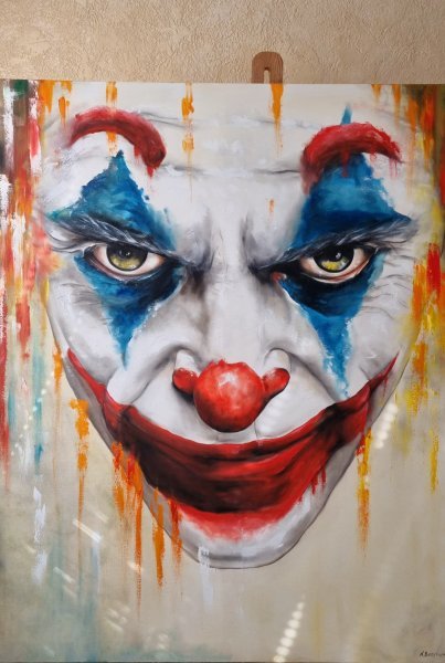 Imagen adicional 5: Abstraccionismo Retrato Pintura "Joker: La mirada penetrante", pintor Natalya Bazilyuk óleo lienzo 