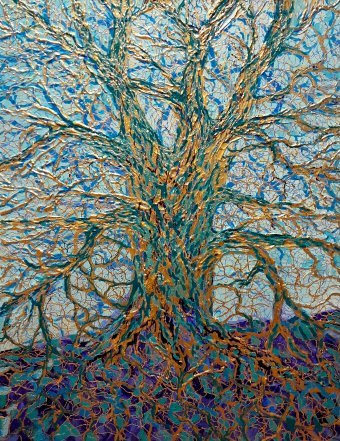 Acrylic painting Golden tree