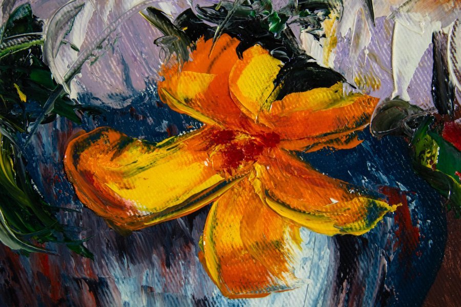 Дополнительное изображение 1: Импрессионизм Цветочный Живопись "Лилии" живописец Mher Gevorgyan масло холст 