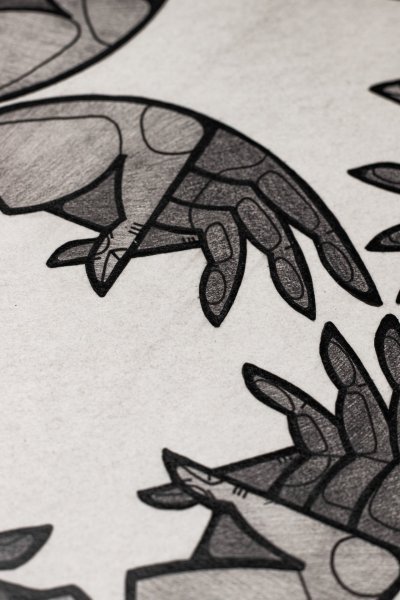 Додаткове зображення 2: Символізм Батальний Графіка "Єдність, зв'язок, захист", ілюстратор Pavlo Dmyterko графіт папір 