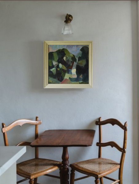 Immagine aggiuntiva 2: Cubismo Paesaggio Pittura "Casa. Paesaggio estivo", pittore Mariya Drozdova olio cartone 