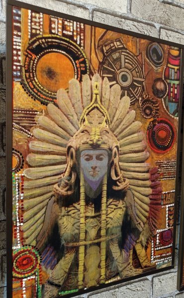 Additional view 2: Pop Art Mythological Painting Civilizer. Ancients by painter BURNING BEAUTY mixed method wood 