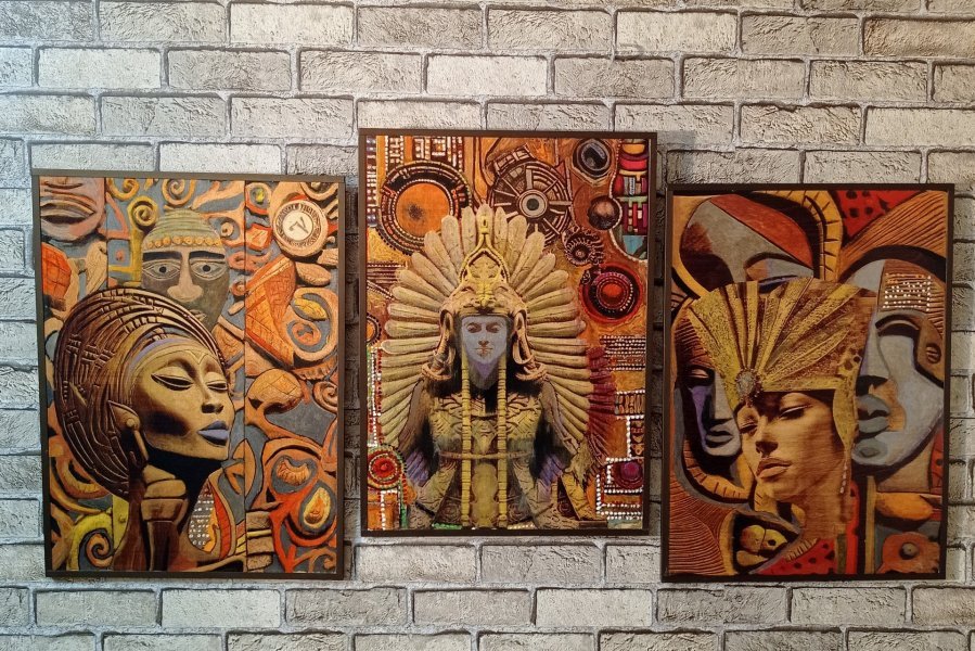 Additional view 6: Pop Art Mythological Painting Civilizer. Ancients by painter BURNING BEAUTY mixed method wood 