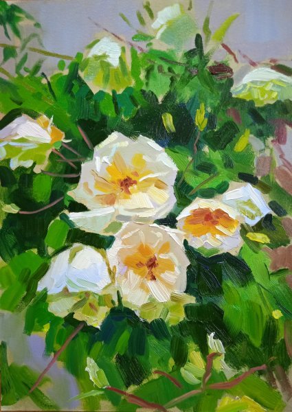 Réalisme Floral Peinture "Fleurs" peintre Anton Babenko huile carton 