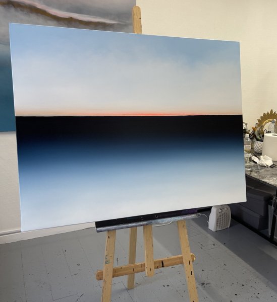 Image supplémentaire 3: Minimalisme Intérieur Peinture "Horizon d'émotions #99", peintre Larissa Uvarova huile toile 