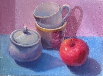 Painting "Daily Life Tone and Warmth" by painter Eun Young Yun oil canvas at Jose Art Gallery