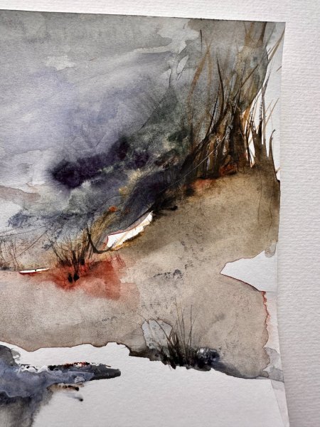 Immagine aggiuntiva 1: Espressionismo Paesaggio Pittura "A1", pittore Noumenona acquerello carta 