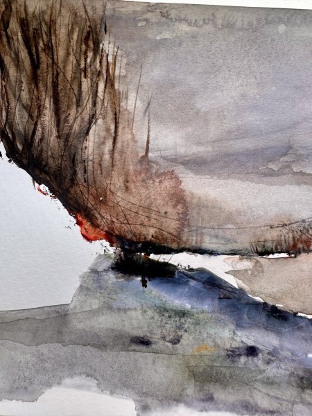 Immagine aggiuntiva 2: Espressionismo Paesaggio Pittura "A1", pittore Noumenona acquerello carta 