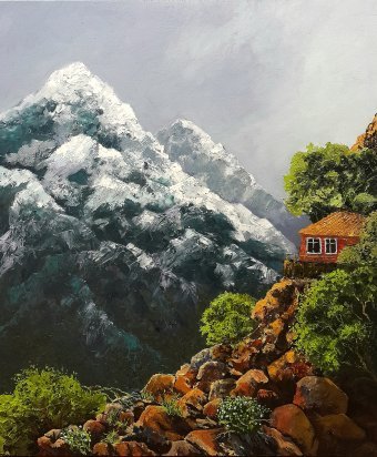 Oil painting Northern Alps