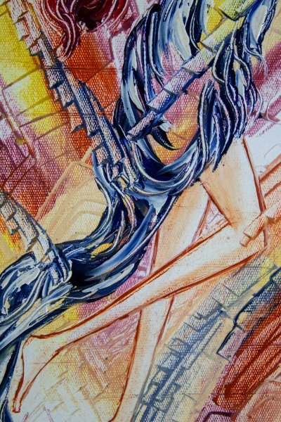 Image supplémentaire 2: Art figuratif Familial Peinture "Danse de la lune", peintre Mher Gevorgyan huile toile 