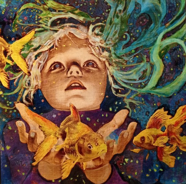 Academic Art Mythological Painting Desire / Desire by painter BURNING BEAUTY mixed method wood 