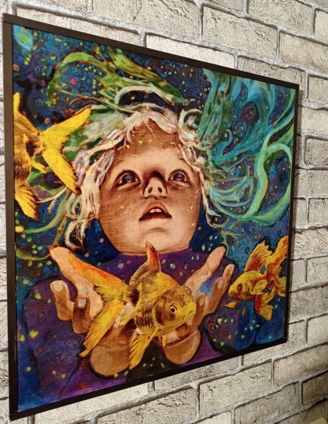 Additional view 2: Academic Art Mythological Painting Desire / Desire by painter BURNING BEAUTY mixed method wood 