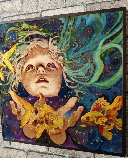 Additional view 3: Academic Art Mythological Painting Desire / Desire by painter BURNING BEAUTY mixed method wood 