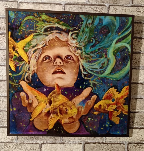 Additional view 7: Academic Art Mythological Painting Desire / Desire by painter BURNING BEAUTY mixed method wood 