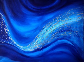 Painting "Water's Pulse" by painter Olga Jukovskaya acrylic canvas at Jose Art Gallery