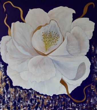Painting "Flora Esthetics" by painter Olga Jukovskaya acrylic canvas at Jose Art Gallery