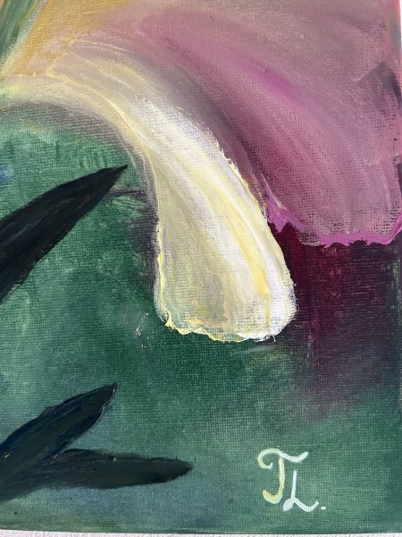 Additional view 1: Art Deco Flower Painting Lilies by painter Tatiana Lashchenkova oil canvas 