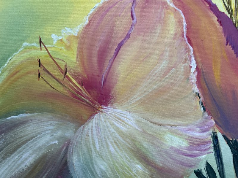 Additional view 3: Art Deco Flower Painting Lilies by painter Tatiana Lashchenkova oil canvas 