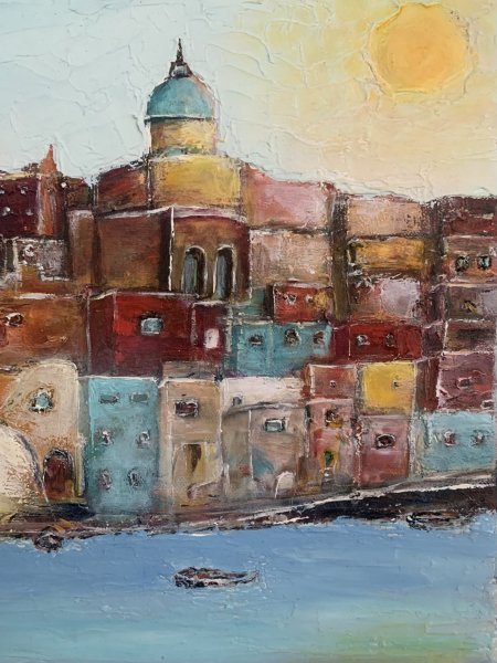 Historic Procida Coastal Beauty Drawing - Dora Kalinova