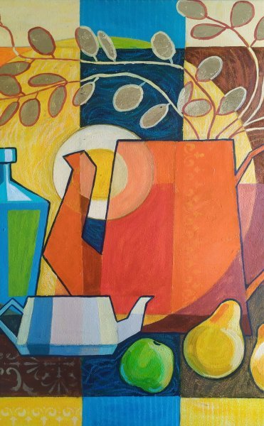 Additional view 7: Cubism Still-Life Painting Decorative still life by painter KOlha acrylic canvas 