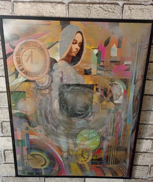Additional view 1: Pop Art Mythological Painting Pandora by painter BURNING BEAUTY mixed method wood 