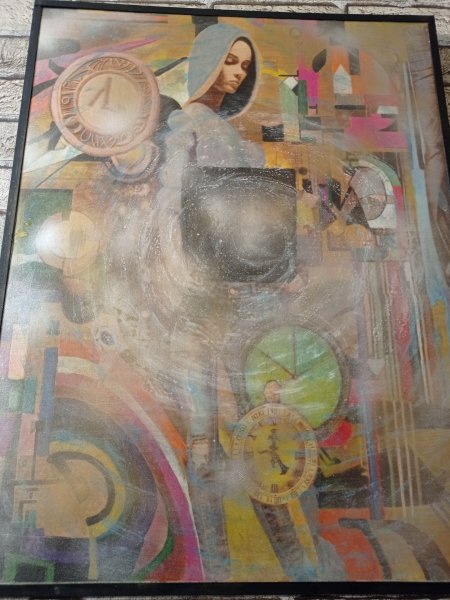 Additional view 2: Pop Art Mythological Painting Pandora by painter BURNING BEAUTY mixed method wood 