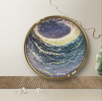 Painting "Ocean of Creation" by painter Olena Fishbeyn acrylic canvas at Jose Art Gallery