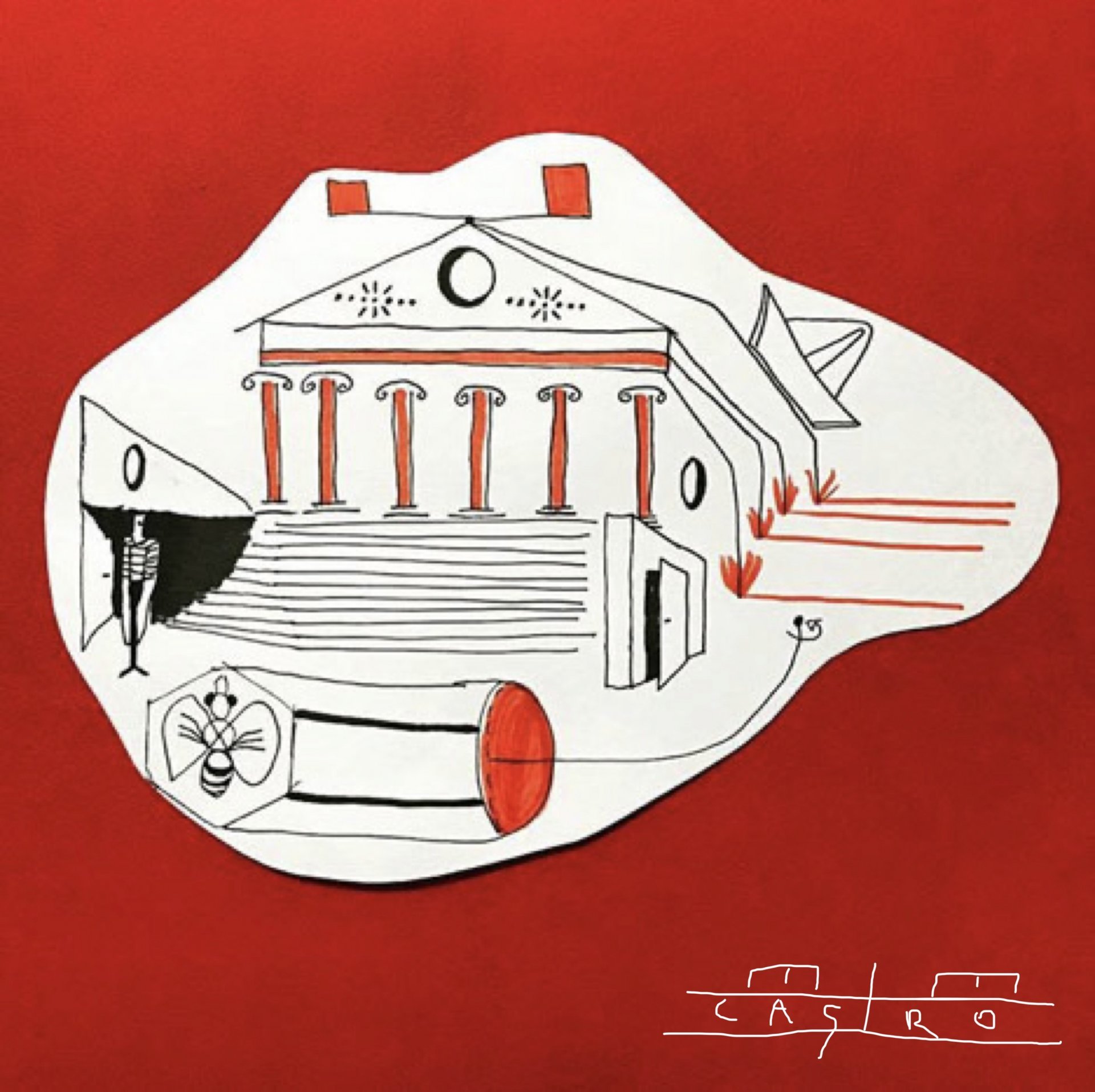Pantheon is hypermodernist Painting by Marcelo Maria de Castro