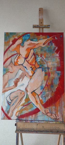 Додаткове зображення 2: Фігуративізм Ню Живопис "Дрейф за межі часу", живописець Rana ALSEBAI акрил холст 