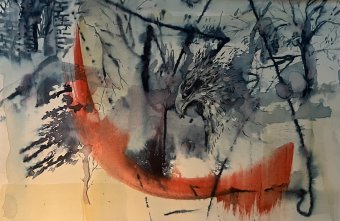 Pintura "Garra", pintor Vera Minina tinta papel en Jose Art Gallery