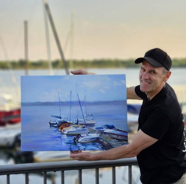 Additional view 1: Impressionism Marine Art Painting Markkleeberg: Summer Landscape by painter Aprel oil canvas 