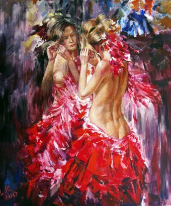 Dziewczyna w czerwonej sukience