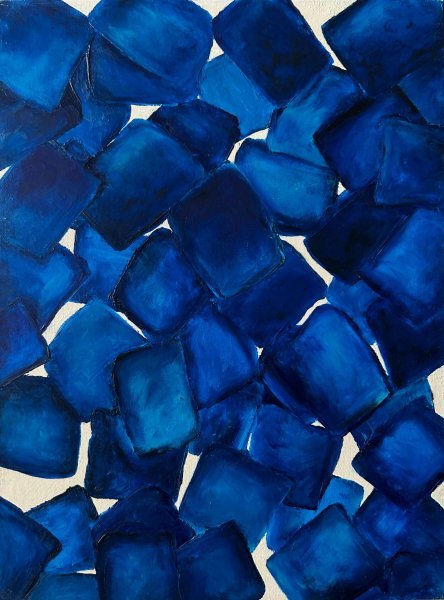 Additional view 1: Abstract Interior Painting Lapis Lazuli by painter Maryna Gorbachova oil canvas 