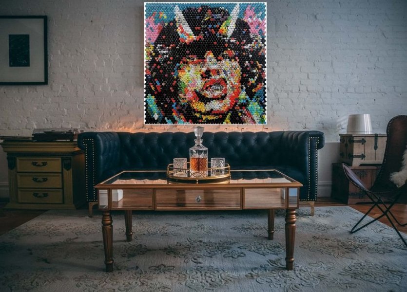 Imagen adicional 1: Arte conceptual Retrato Pintura "Angus Young-ACDC", pintor Henning Leuschner técnica mixta metal 