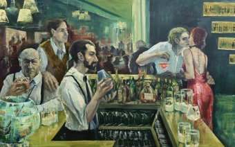 Peinture "Commander sans choix", peintre ISPIR huile toile à la Jose Art Gallery