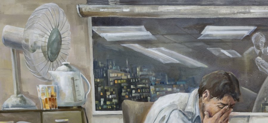 Image supplémentaire 1: Réalisme Familial Peinture "Mort-né", peintre ISPIR huile toile 