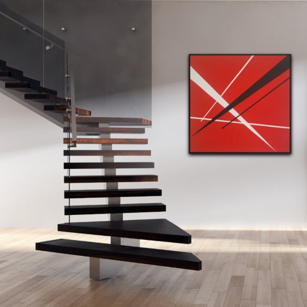 Image supplémentaire 7: Minimalisme Intérieur Peinture "Dynamique de l'espace", peintre Veronika Obushikhina acrylique toile 