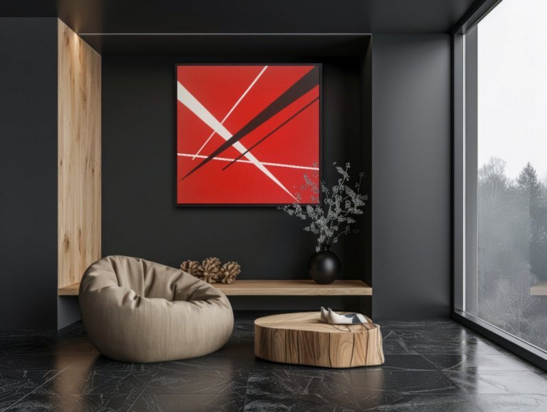 Image supplémentaire 8: Minimalisme Intérieur Peinture "Dynamique de l'espace", peintre Veronika Obushikhina acrylique toile 