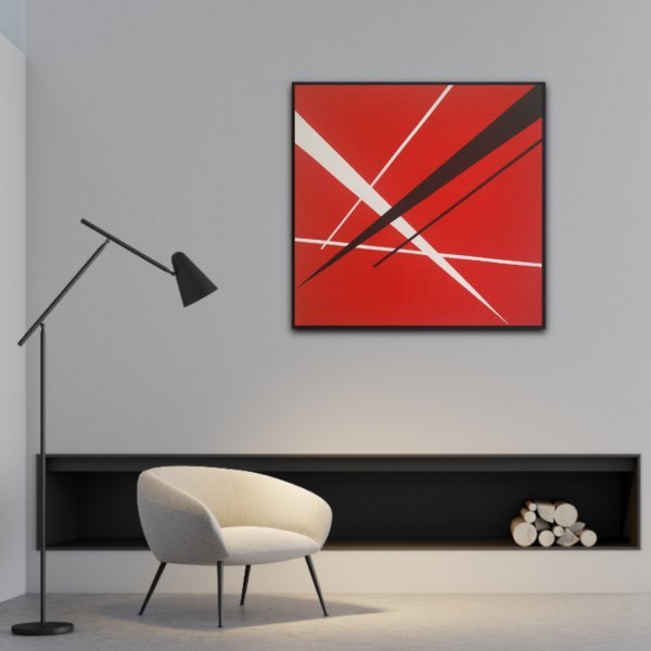 Image supplémentaire 10: Minimalisme Intérieur Peinture "Dynamique de l'espace", peintre Veronika Obushikhina acrylique toile 