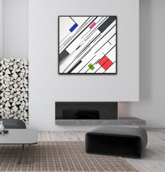 Image supplémentaire 6: Minimalisme Intérieur Peinture "Vecteurs de tension", peintre Veronika Obushikhina acrylique toile 