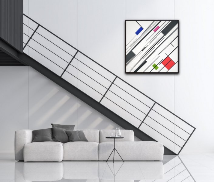 Image supplémentaire 7: Minimalisme Intérieur Peinture "Vecteurs de tension", peintre Veronika Obushikhina acrylique toile 