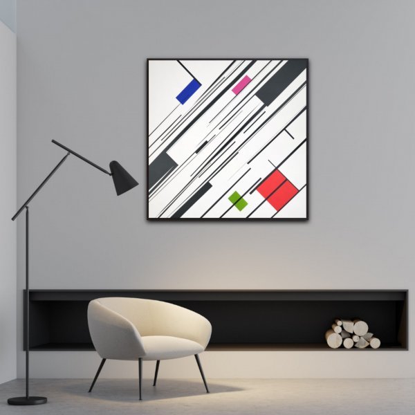 Image supplémentaire 8: Minimalisme Intérieur Peinture "Vecteurs de tension", peintre Veronika Obushikhina acrylique toile 