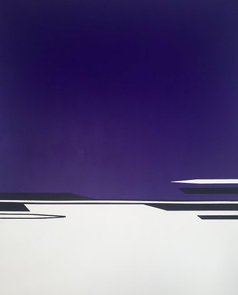 Minimalisme Intérieur Peinture "Point de rupture" peintre Veronika Obushikhina acrylique toile 
