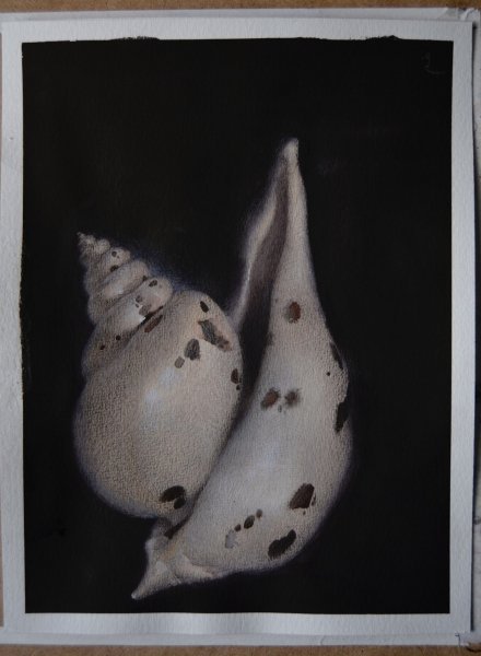 Additional view 2: Surrealism Still-Life Painting 14/20 by painter Mysterious Easel watercolor paper 