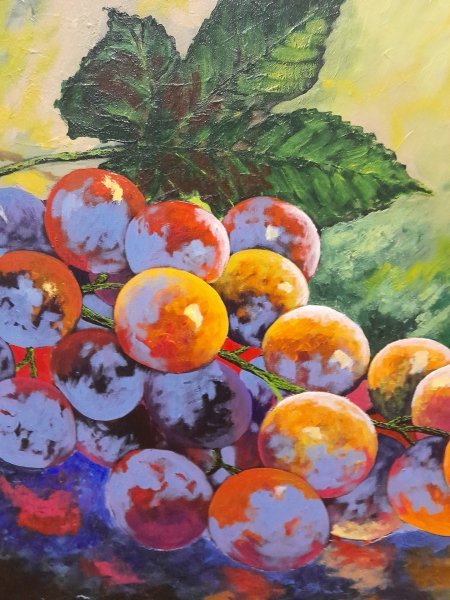 Additional view 3: Impressionism Still-Life Painting Grape Light by painter Anton Zapotochny(Dovzhenko) acrylic canvas 