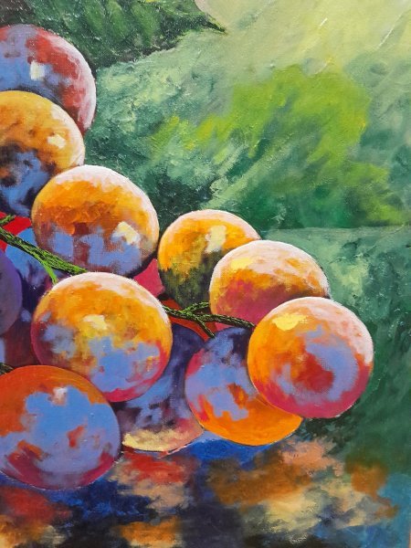 Additional view 4: Impressionism Still-Life Painting Grape Light by painter Anton Zapotochny(Dovzhenko) acrylic canvas 