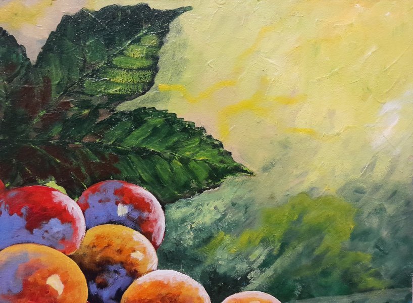 Additional view 6: Impressionism Still-Life Painting Grape Light by painter Anton Zapotochny(Dovzhenko) acrylic canvas 