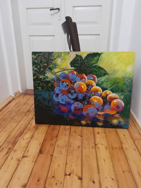 Additional view 10: Impressionism Still-Life Painting Grape Light by painter Anton Zapotochny(Dovzhenko) acrylic canvas 