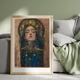Pintura "Virgo: Arte y moneda", pintor Lia Vardanyan óleo lienzo en Jose Art Gallery