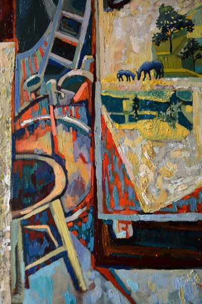 Imagen adicional 5: Moderno Naturaleza muerta Pintura "Recuerdos en una maleta", pintor Mariya Drozdova óleo lienzo 
